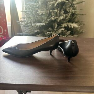 Sam Edelman Black Leather Pointed Toe Kitten Heels – Size 7 – Worn Once